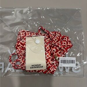 Monday Swimwear Red Lattice Geo